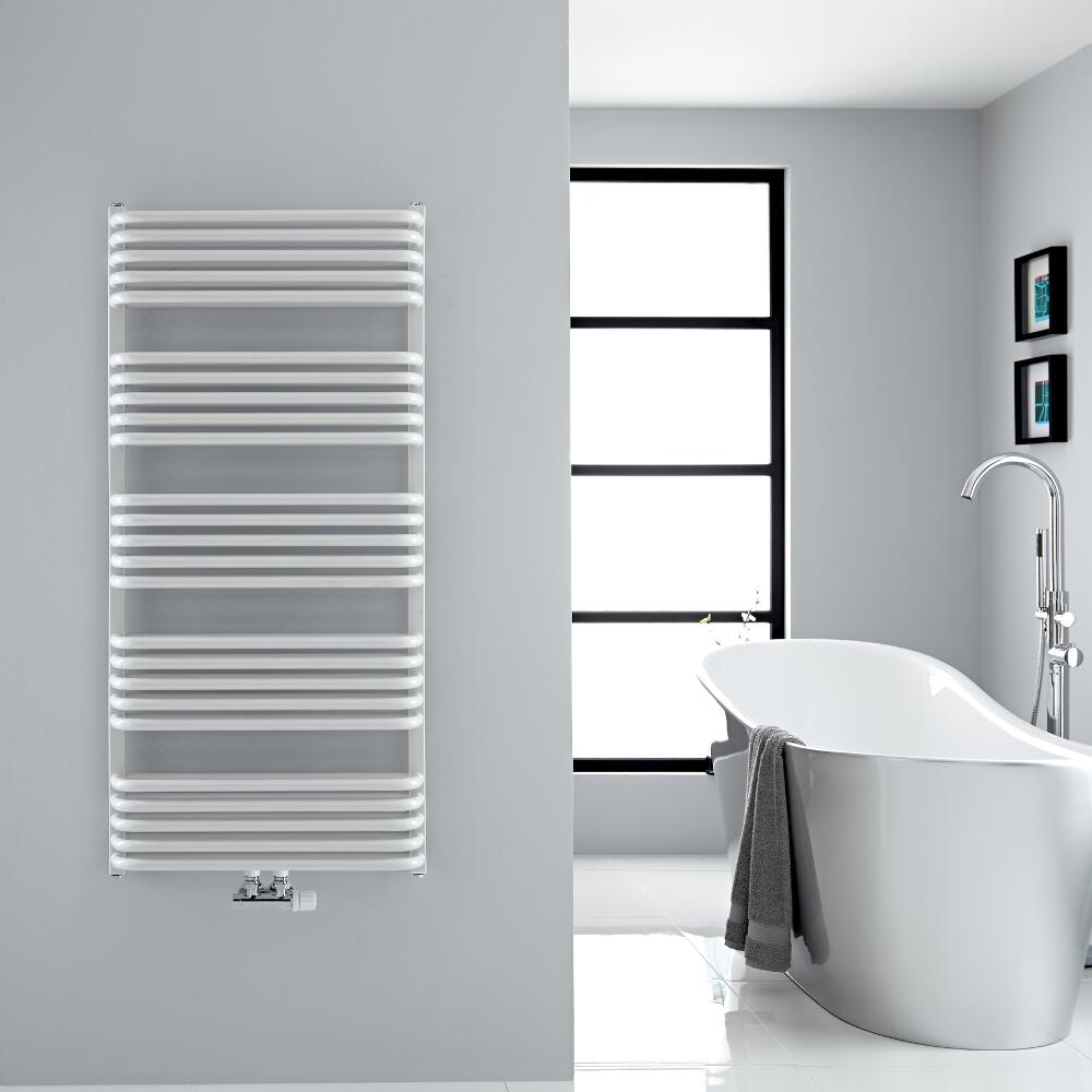 Scaldasalviette con Attacco Centrale - Bianco - 1270mm x 600mm - 1338 Watt - Arch