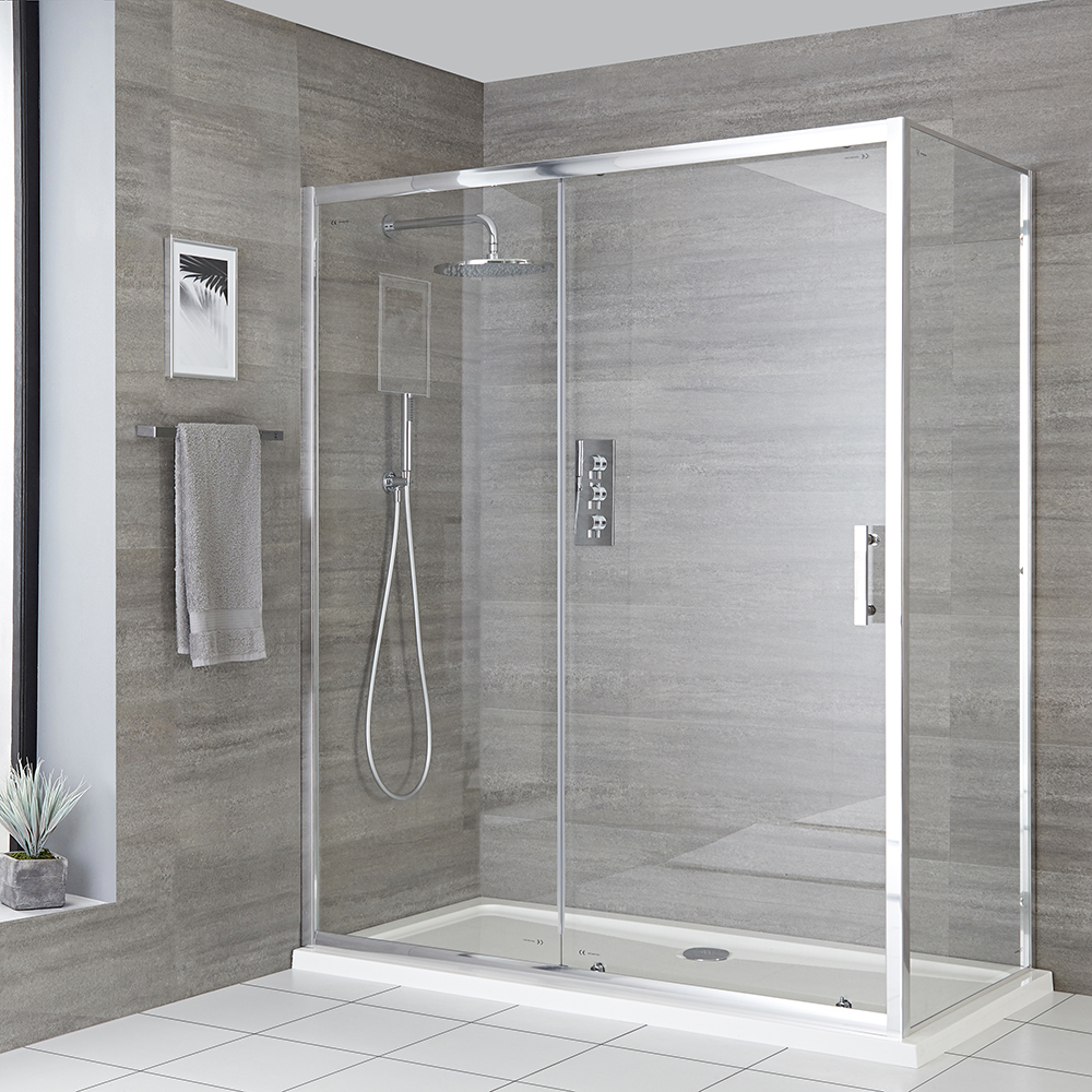 Porta Doccia Scorrevole Portland Disponibile con Pannello Doccia Laterale (Opzionale) - Disponibile in Diverse Misure