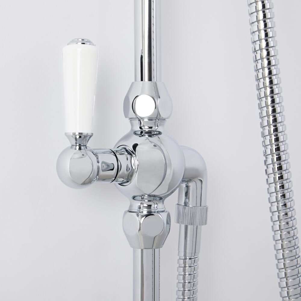Colonne De Douche équipée Sky – Acier Inox Chromé, 2 Jets, Design Carré