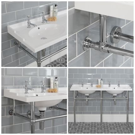 Consolle Cromata con Lavabo Tradizionale – 1200mm – Elizabeth