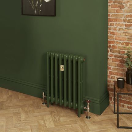 Radiatore Tradizionale in Ghisa a 3 Colonne - Alto 660mm - Finitura Verde Duck Green di Farrow & Ball - Mercury