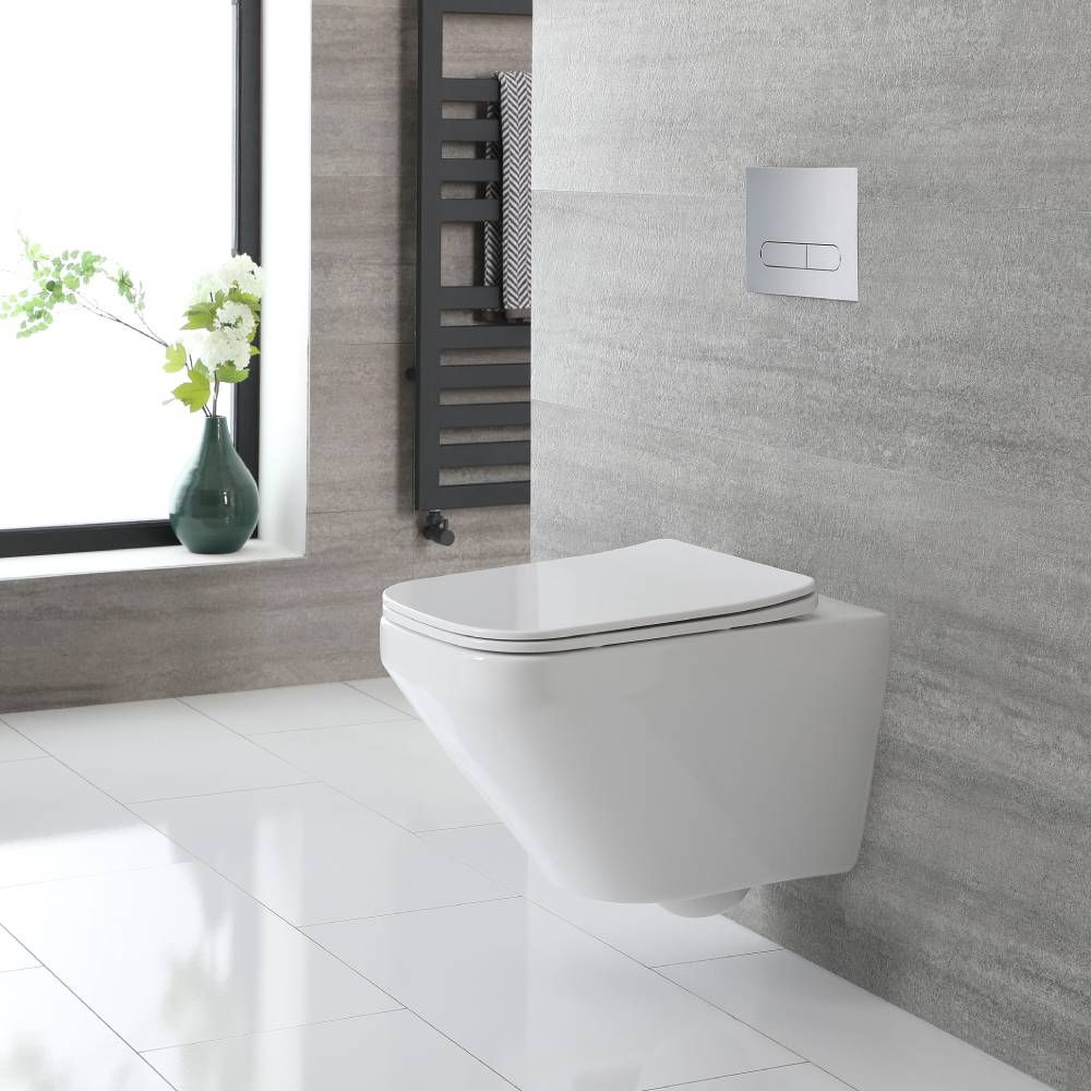 rimovibile ceramica Toilette Design rimless WC sospeso con sedile WC con abbassamento automatico SoftClose 