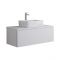 Mobile Bagno Sospeso da 1000mm Bianco con Lavabo da Appoggio (con LED Opzionali) - Newington