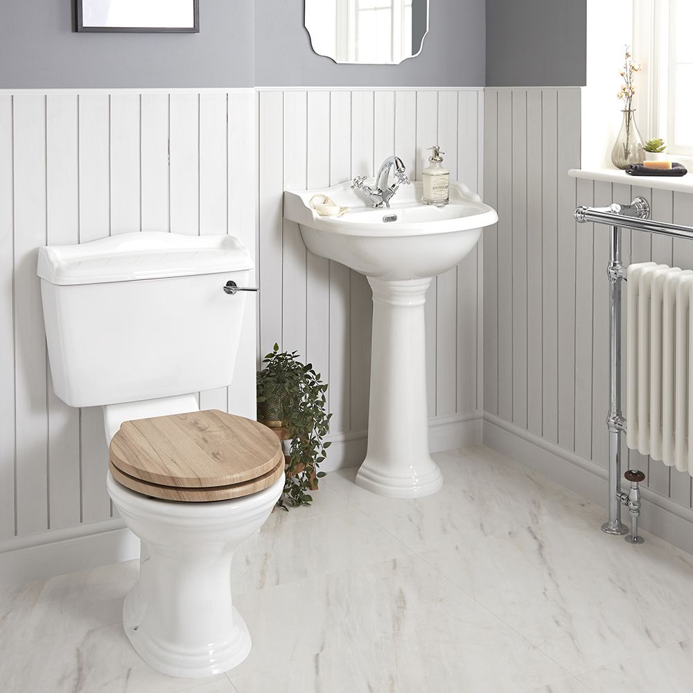 Set Bagno Tradizionale Completo di Sanitario Monoblocco e Lavabo con Colonna - Ryther