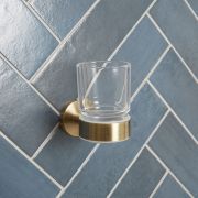 Bicchiere Porta Spazzolino Moderno - Ottone Spazzolato - Alama