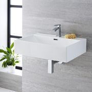Lavabo Sospeso Rettangolare Monoforo in Ceramica Bianca 605x430mm - Sandford