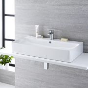 Lavabo Bagno da Appoggio iin Ceramica Rettangolare 800x415mm - Exton