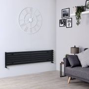 Radiatore di Design Orizzontale Moderno - Pannello Singolo - Nero - 354mm x 1600mm - Sloane