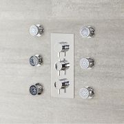 Set di 6 Idrogetti Rotondi con Fissaggio Frontale - Cromato - Como