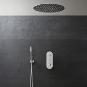 Set Doccia Termostatico a Pulsante con Soffione da Incasso (2 Vie) - Cromo - Selezione Doccetta - Idro