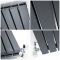 Radiatore di Design Orizzontale Doppio - Antracite - 635mm x 834mm x 71mm - 1307 Watt - Sloane