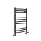Scaldasalviette Misto Antracite Curvo - 800mm x 500mm - incl. 400 Watt Elemento Riscaldante, Raccordo a T e Valvole -Artle