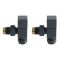 Paio di Valvole a Squadra Angolari per Radiatore per Tubi in Rame 15mm – Antracite