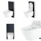 Smart Toilet Stile WC Giapponese con Sanitario e Bidet Integrato Completo di Kit per Sanitario Nero 500mm - Saru