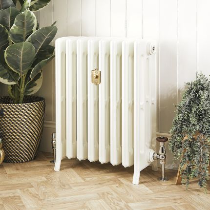 Radiatore in Ghisa - 4 Colonne - 660mm Altezza - Bianco Porcellana - Scelta di Dimensioni - Isabel