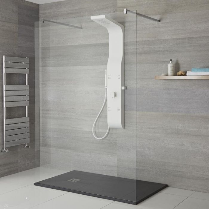 Colonna da doccia a LED pannello doccia con doccetta multifunzionale l'acqua di uscita pannello da parete in acciaio inossidabile 304 stile moderno Saeuwtowy 