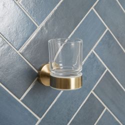 Bicchiere Porta Spazzolino Moderno - Ottone Spazzolato - Alama