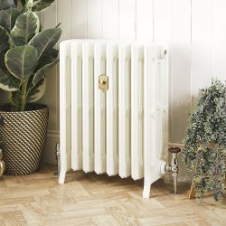 Radiatore in Ghisa - 4 Colonne - 660mm Altezza - Bianco Porcellana - Scelta di Dimensioni - Isabel