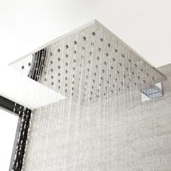 Soffione Doccia Orientabile Quadrato in Acciaio Inossidabile - Stile Moderno - 200 x 200mm - Kubix