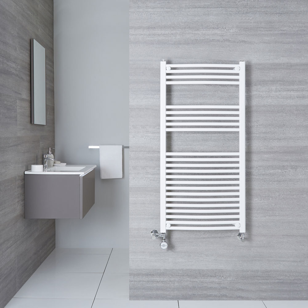 Radiatore Scaldasalviette Misto Curvo - Bianco - 1200mm x 600mm x 50mm - 766 Watt - Etna