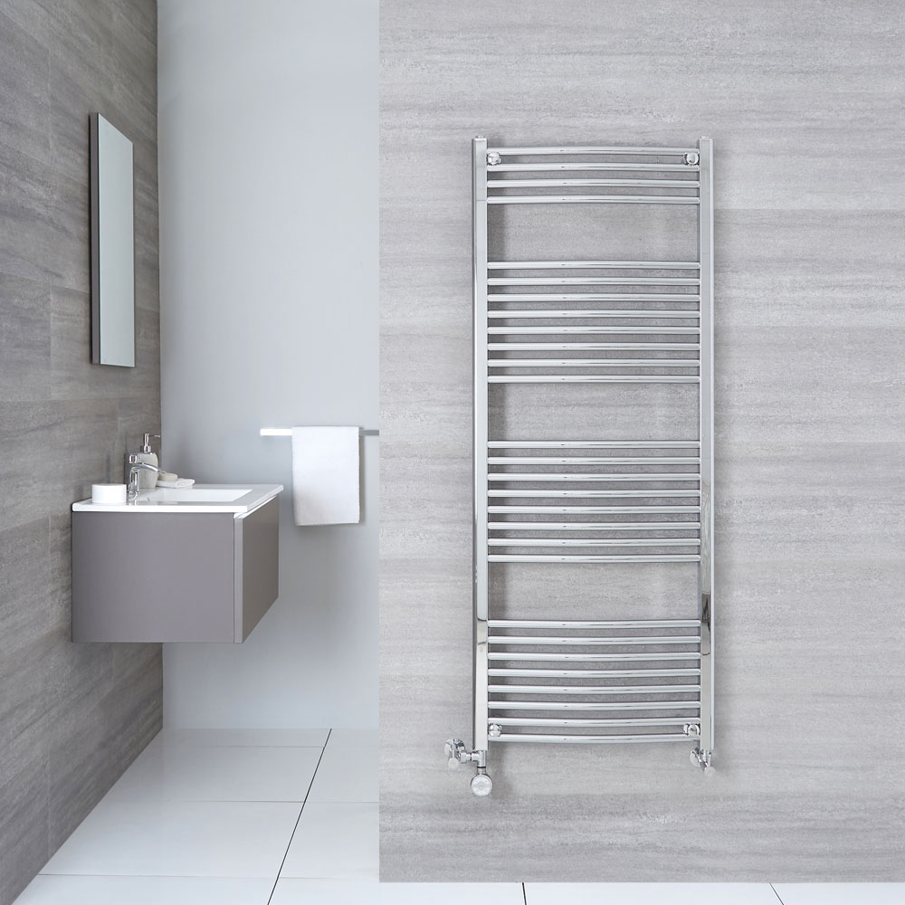 Radiatore Scaldasalviette Misto Curvo - Cromato - 1500mm x 600mm x 50mm - 628 Watt - Ischia