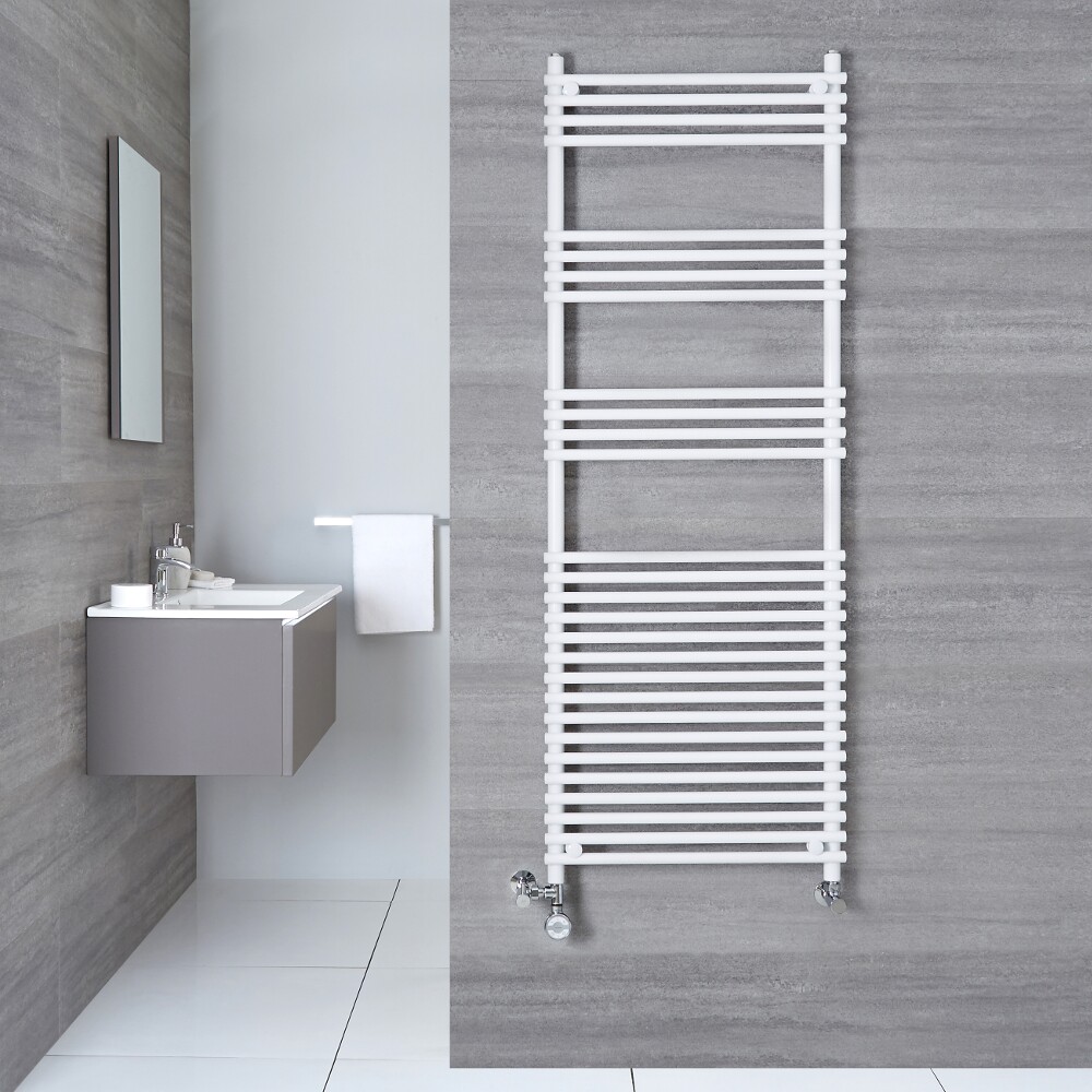 Radiatore Scaldasalviette Misto Piatto - Bianco - 1650mm x 450mm x 84mm - 507 Watt - Ischia