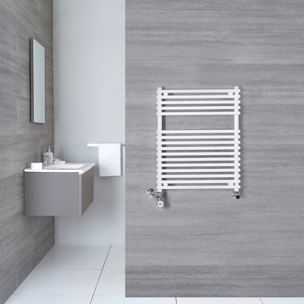 Radiatore Scaldasalviette Misto Piatto - Bianco - 750mm x 600mm x 84mm - 343 Watt - Ischia