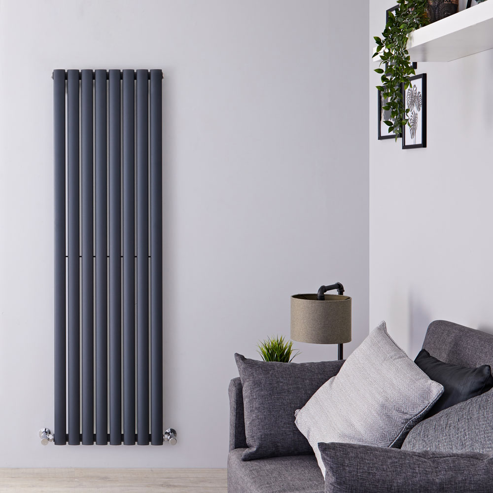 Radiatore di Design Verticale - Antracite - 1600mm x 472mm x 56mm - 1122 Watt - Revive