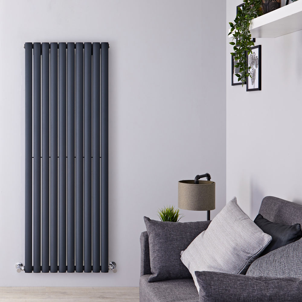 Radiatore di Design Verticale - Antracite - 1600mm x 590mm x 55mm - 1402 Watt - Revive