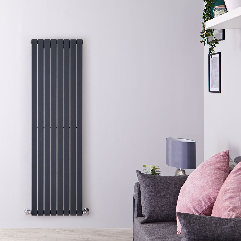 Radiatore di Design Verticale - Antracite - 1600mm x 472mm x 54mm - 1149 Watt - Sloane