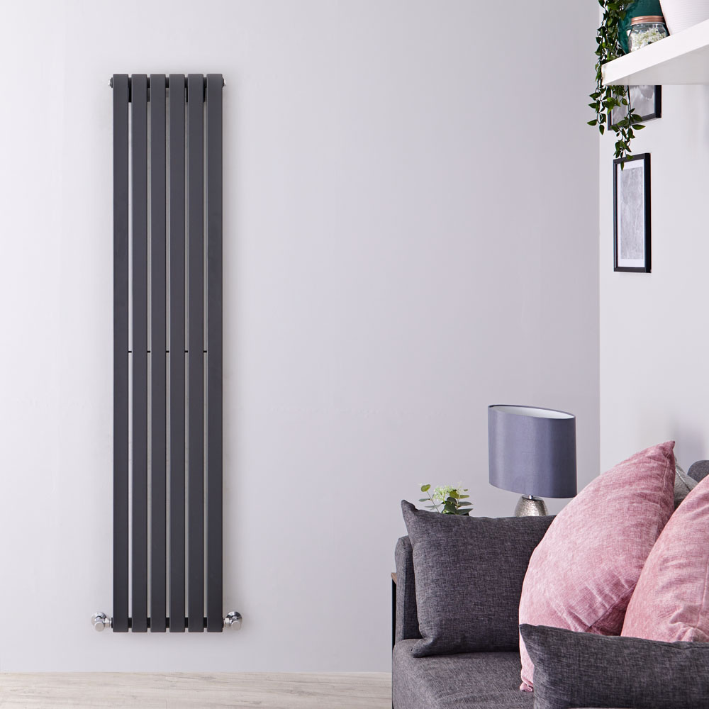 Radiatore di Design Verticale - Antracite - 1600mm x 354mm x 54mm - 862 Watt - Sloane