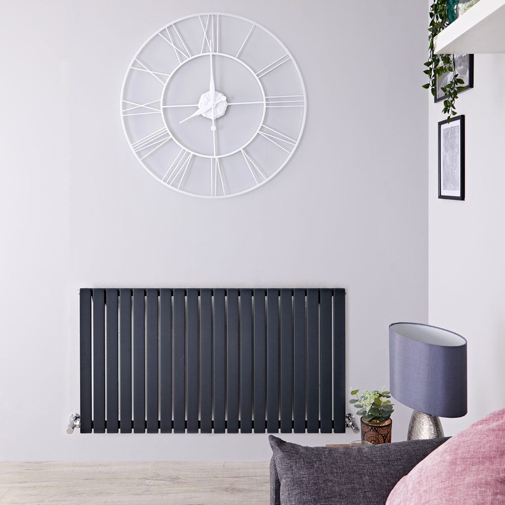 Radiatore di Design Orizzontale - Antracite - 635mm x 1180mm x 53mm - 1203 Watt - Sloane