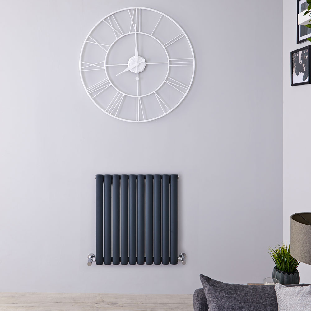 Radiatore di Design Orizzontale - Antracite - 635mm x 595mm x 55mm - 597 Watt - Revive