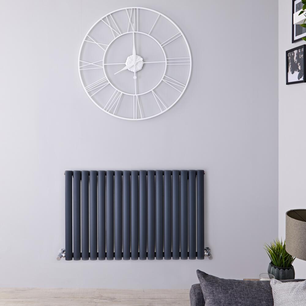 Radiatore di Design Orizzontale - Antracite - 635mm x 1000mm x 55mm - 1015 Watt - Revive