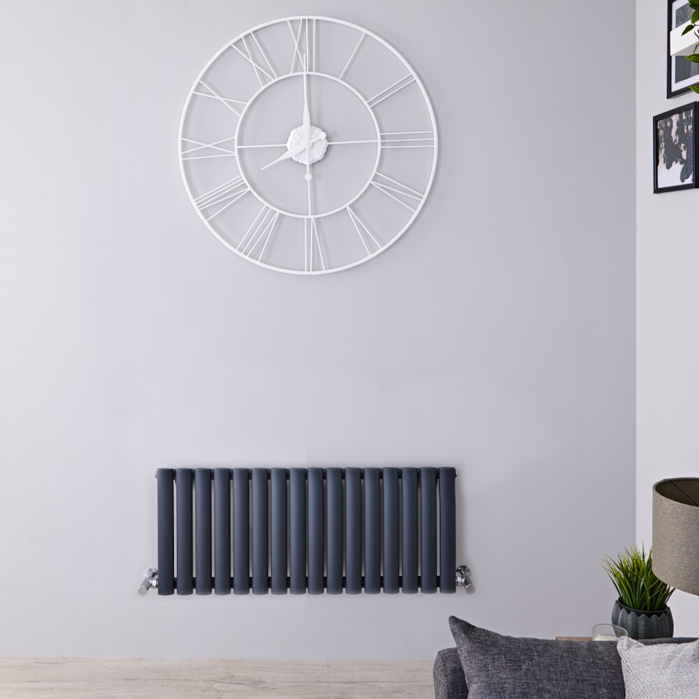 Radiatore di Design Orizzontale - Antracite - 400mm x 1000mm x 56mm - 691 Watt – Revive