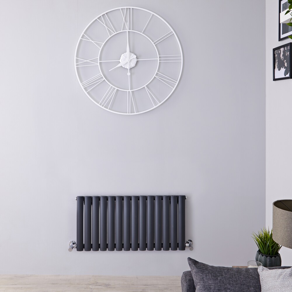 Radiatore di Design Orizzontale - Antracite - 400mm x 834mm x 56mm - 569 Watt – Revive
