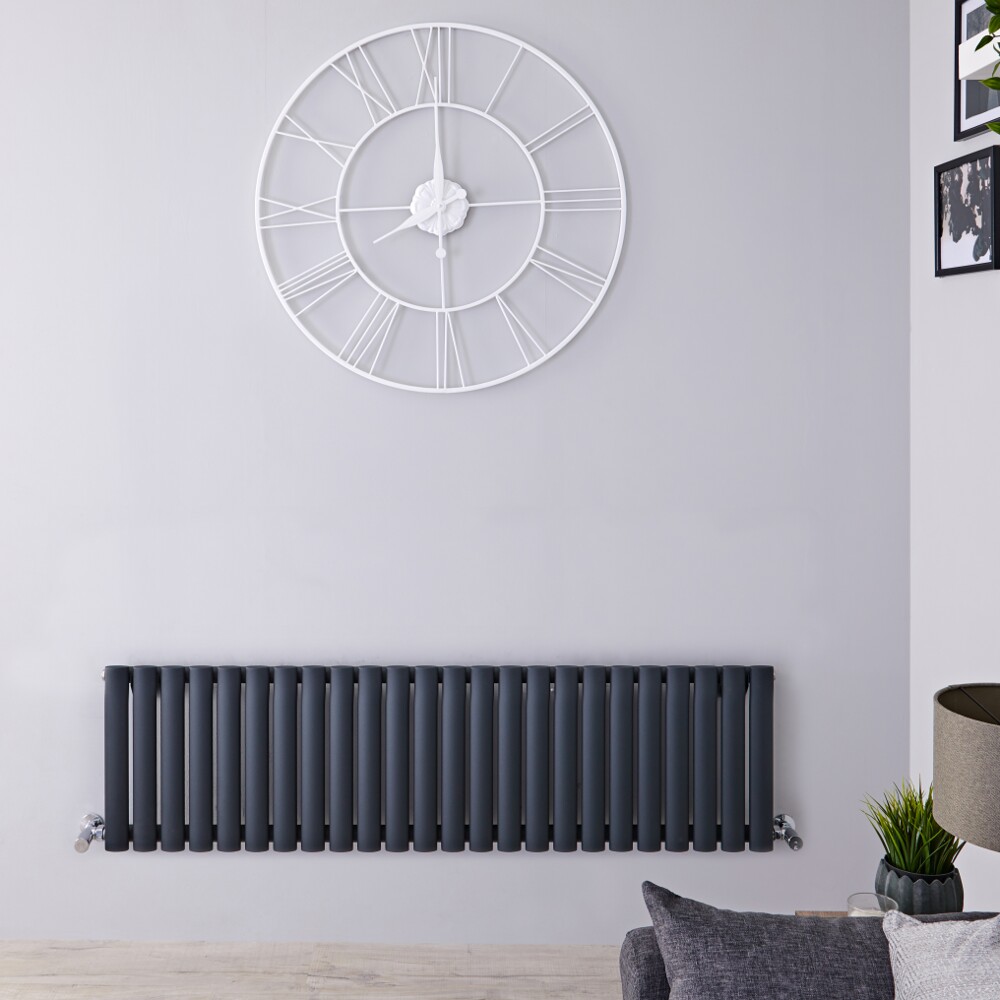 Radiatore di Design Orizzontale - Antracite - 400mm x 1411mm x 56mm - 975 Watt – Revive