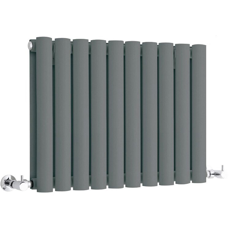 Radiatore di Design Orizzontale Doppio - Antracite - 400mm x 595mm x 78mm - 619 Watt – Revive