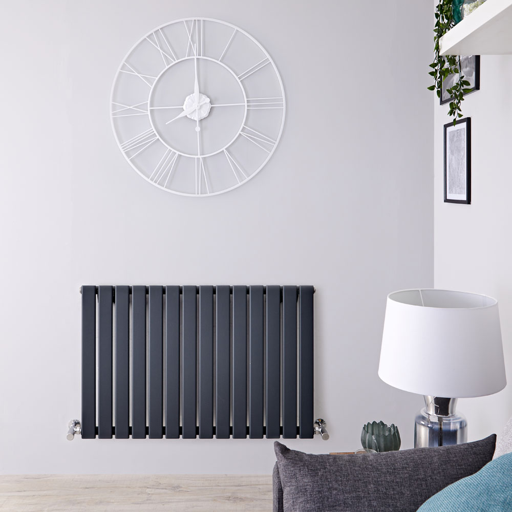 Radiatore di Design Orizzontale - Antracite - 635mm x 980mm x 46mm - 876 Watt - Delta
