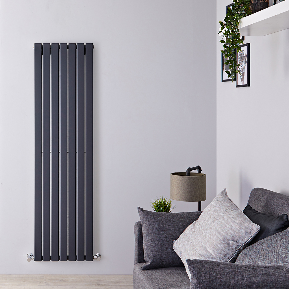 Radiatore di Design Verticale - Antracite - 1600mm x 490mm x 47mm - 1026 Watt - Delta