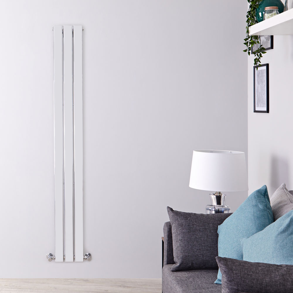 Radiatore di Design Verticale - Cromato - 1600mm x 225mm x 50mm - 295 Watt - Delta