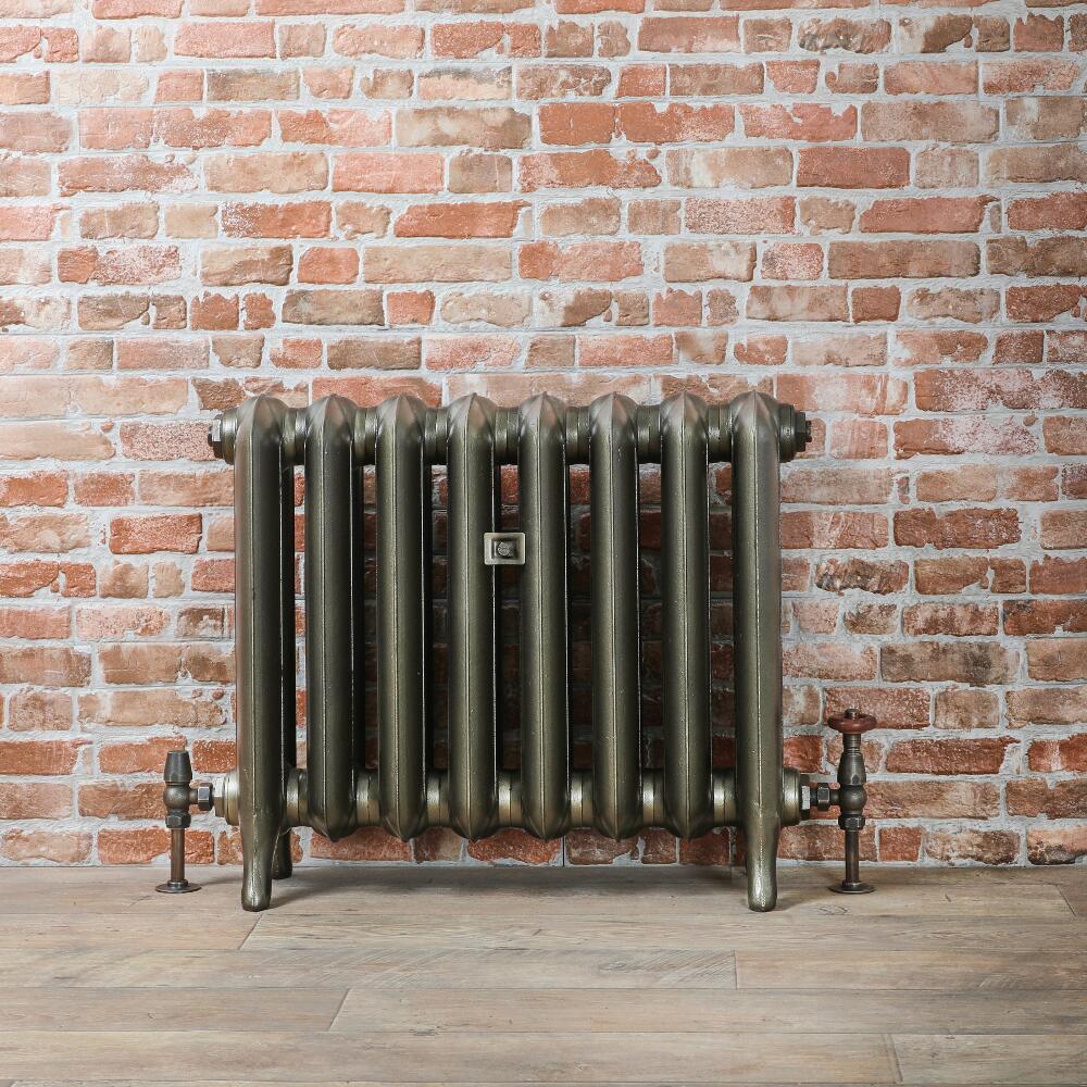 Radiatore Tradizionale in Ghisa 560mm - Colonne Ovali - Ottone Antico - Erté - Disponibile in Diverse Misure