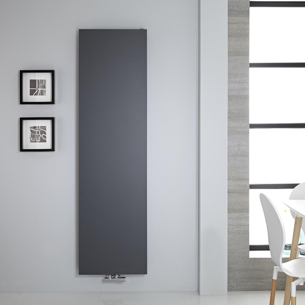 Radiatore di Design Verticale - Piastra Radiante - Attacchi Centrali - Acciaio - Antracite - 1800mm x 500mm - 1123 Watt - Rubi