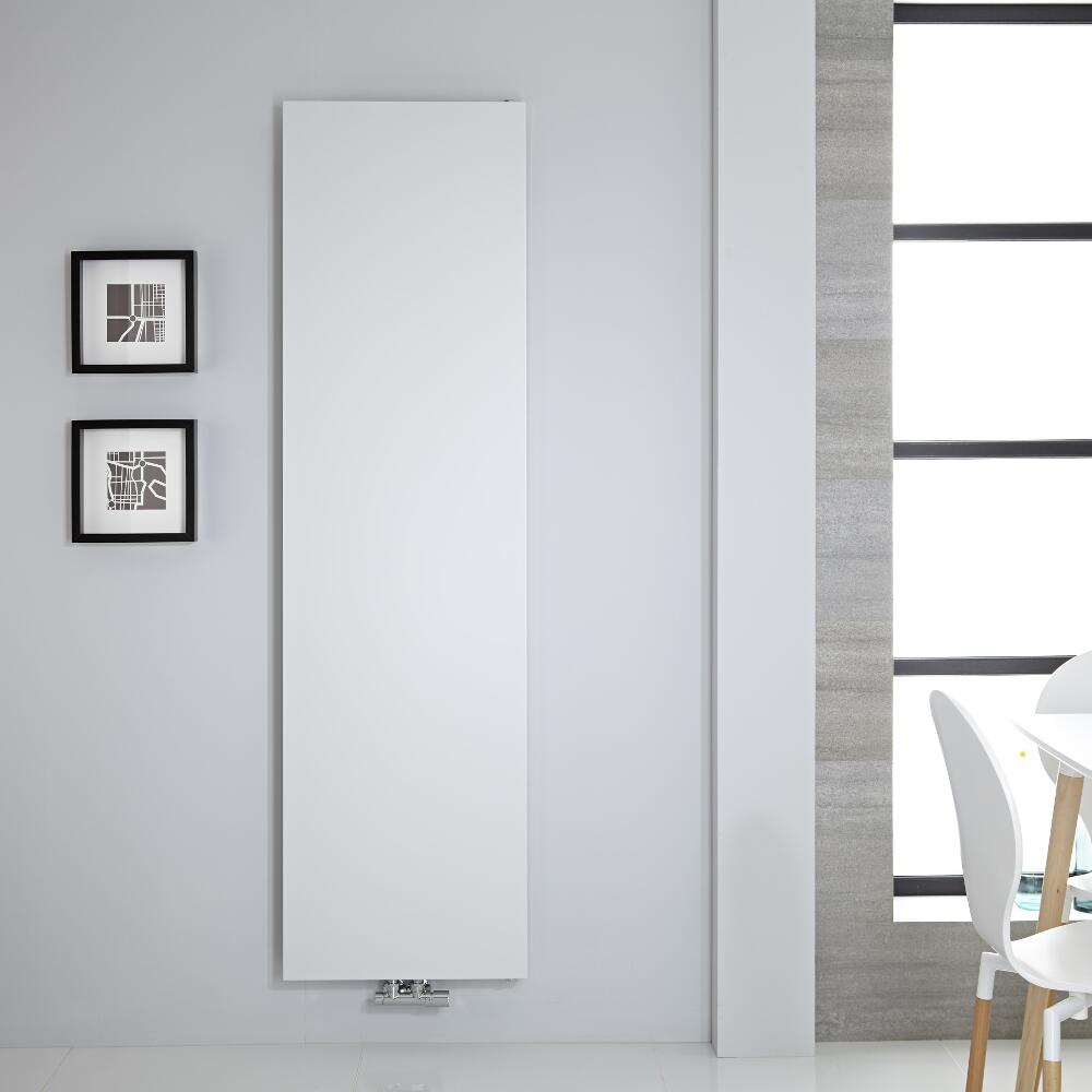 Radiatore di Design Verticale - Piastra Radiante - Attacchi Centrali - Acciaio - Bianco - 1800mm x 500mm - 1123 Watt - Rubi