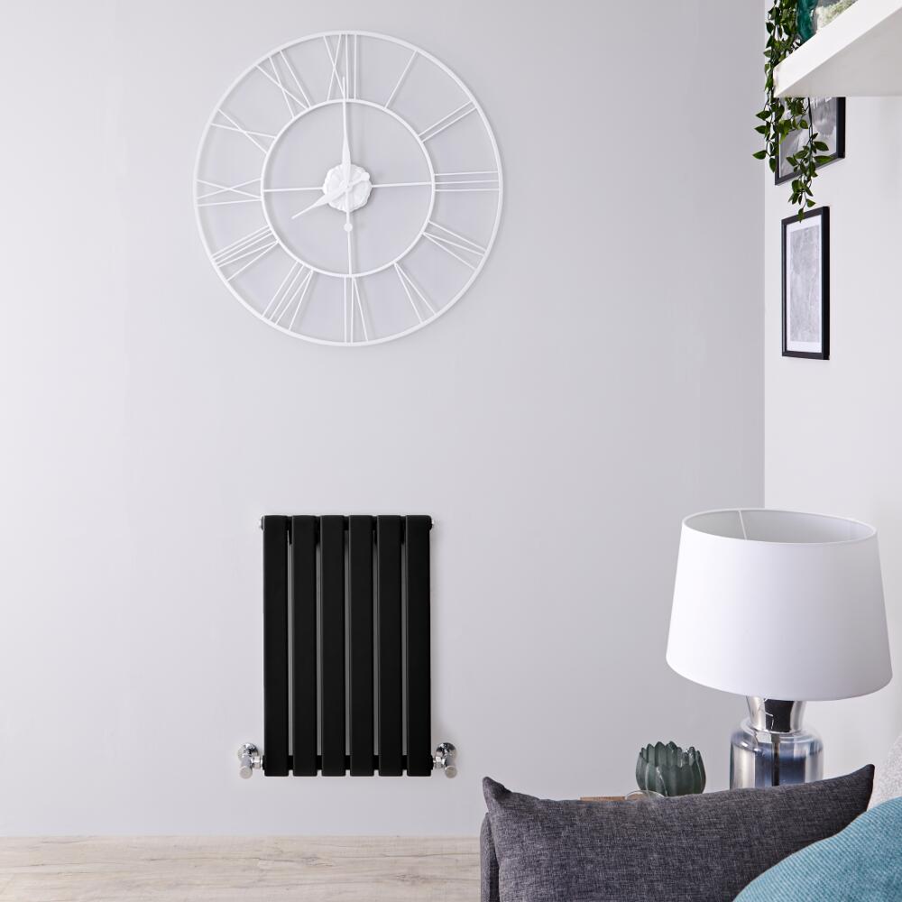 Radiatore di Design Orizzontale - Nero Opaco - 635mm x 420mm x 46mm - 376 Watt - Delta