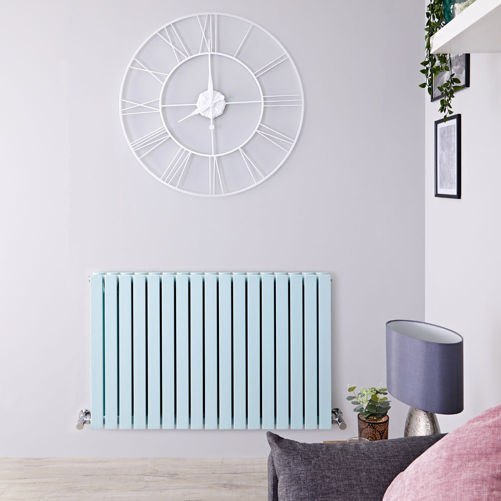 Radiatore di Design Orizzontale Doppio - Verde Menta Chiaro - 635mm x 1000mm x 71mm - 1022 Watt - Sloane