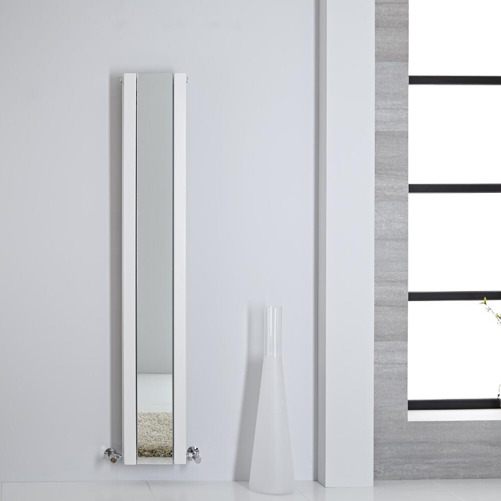 Radiatore di Design - Verticale Con Specchio - Bianco - 1600mm x 265mm - 789 Watt - Sloane