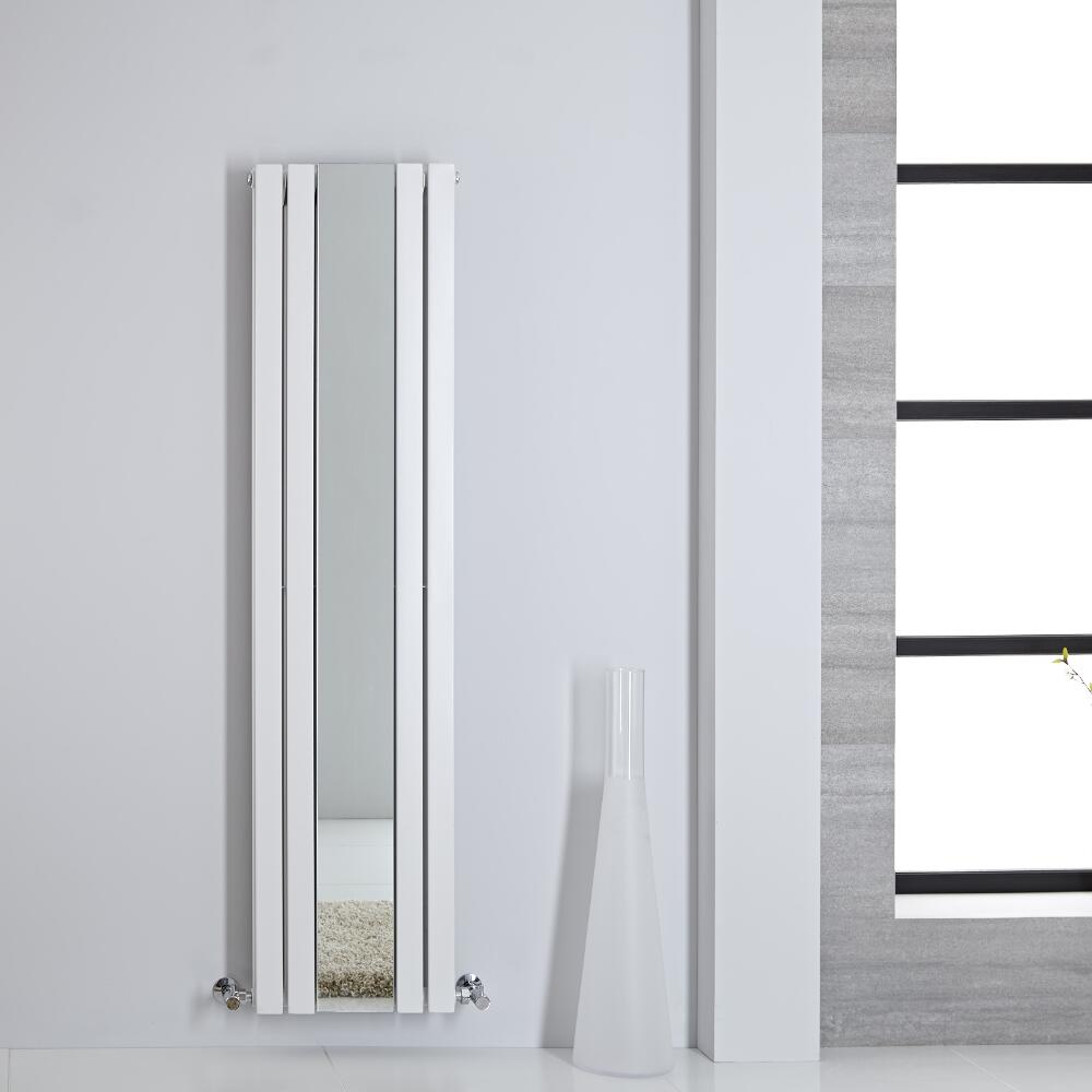 Radiatore di Design - Verticale Con Specchio - Bianco - 1600mm x 385mm - 1212 Watt - Sloane