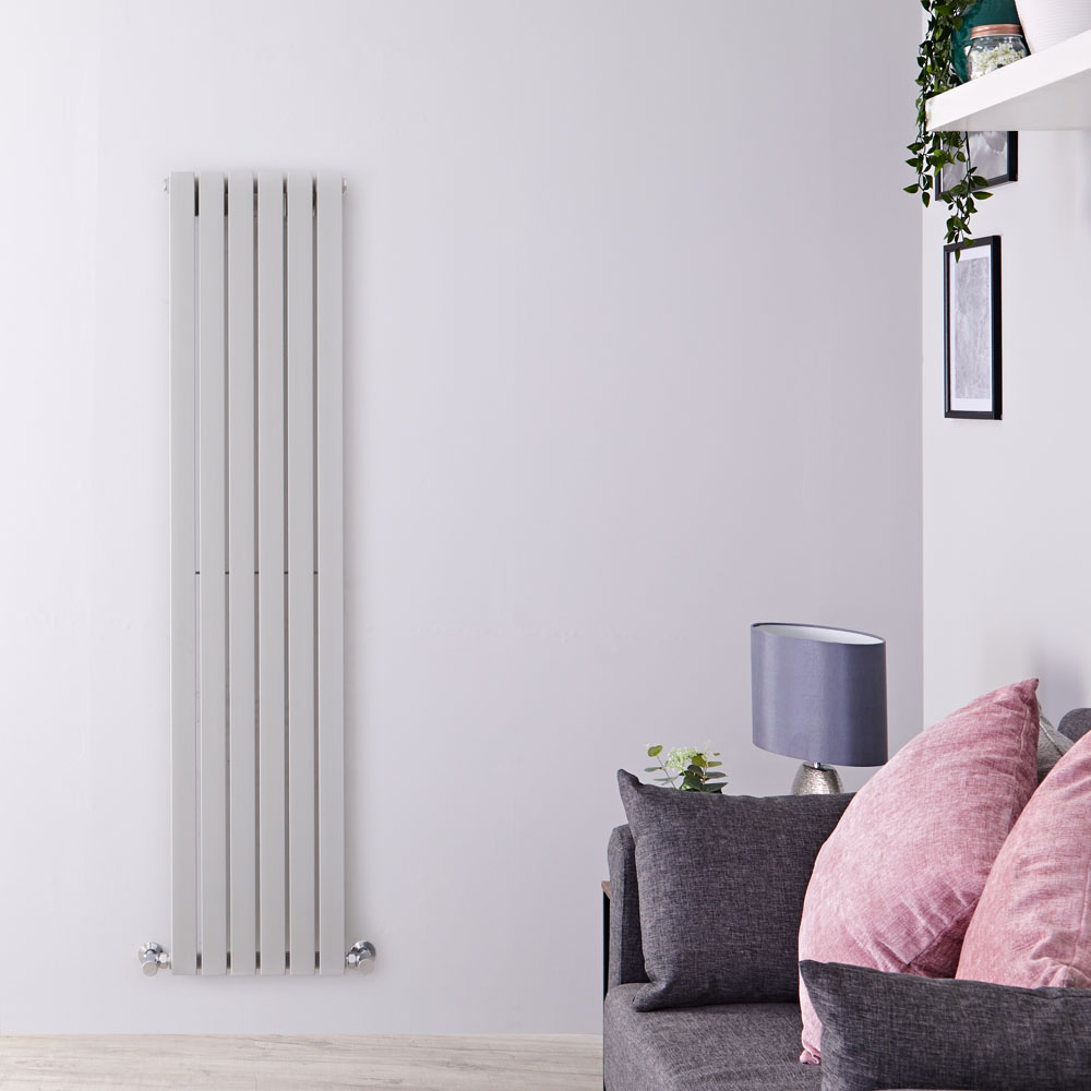Radiatore di Design Verticale - Argento - 1600mm x 354mm x 54mm - 861 Watt - Sloane