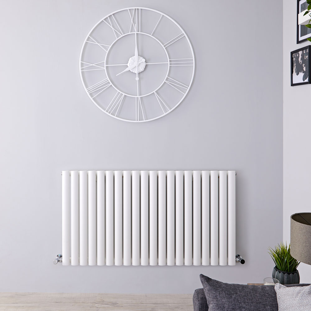 Radiatore di Design Orizzontale - Bianco - 635mm x 1180mm x 56mm - 1194 Watt - Revive